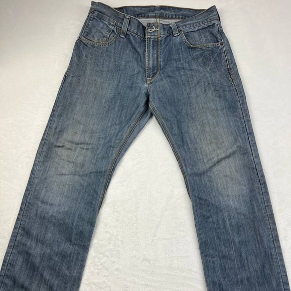Levi's 514 Slim Straight Jeans Mens 34 x 30 Denim Pants‎ Blue Faded - Picture 1 of 16